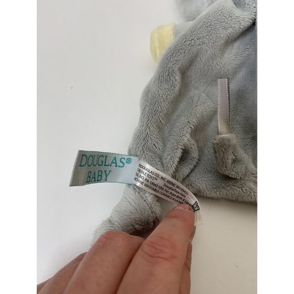 DOUGLAS BABY Plush Lovey Security Blanket Teether 10" Elephant Gray Grey - Picture 7 of 7